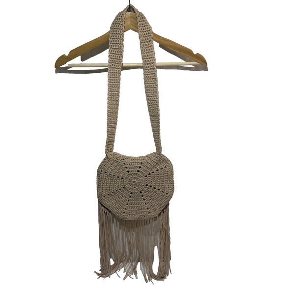 Unbranded Handbags - Bohemian Crochet Purse Hippy Boho Knit Fringe CottageCore Bag Festival Festival